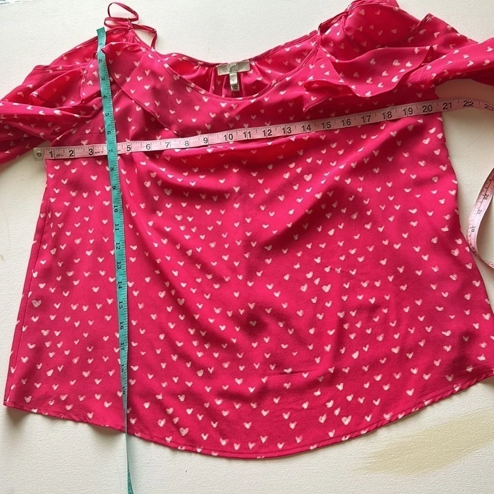 JOIE Silk Blouse Womens Size‎ Medium Romantic Pink Red - Picture 6 of 9